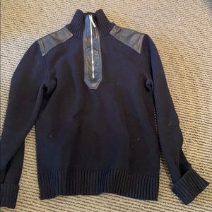 Polo  leather trimmed sweater